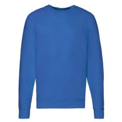 Lekka Raglanowa Bluza Unisex Dla Dorosłych. Niebieskie bluzy Fruit of the Loom, l, bez wzorów, bez kaptura. Za 71.99 zł.
