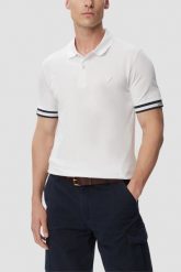GUESS Biały męski t-shirt polo Lyle, Rozmiar M. Białe koszulki polo Guess, m, z aplikacjami, z jeansu, bez kołnierzyka, bez ramiączek. Za 379.99 zł.