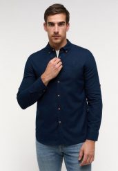 Męska Koszula MUSTANG Rawlins Navy Blazer 1014773 5324. Niebieskie koszule Mustang, m, bez wzorów, bez kołnierzyka, bez ramiączek. Za 139.99 zł.