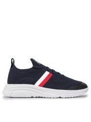 Tommy Hilfiger Sneakersy Modern Runner Knit Stripes Ess FM0FM04798 Granatowy. Niebieskie buty sportowe casual Tommy Hilfiger, bez wzorów, z materiału, bez zapięcia. Za 329.99 zł.