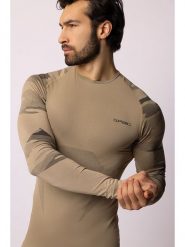 Spaio Koszulka termiczna "Tactical" w kolorze beżowym rozmiar: M. Brązowe t-shirty sportowe Spaio, bez wzorów, z materiału, bez ramiączek, outdoorowe. Za 130.99 zł.