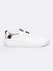 Sneakersy męskie białe NN174154 101. Białe buty sportowe casual BIG STAR, na lato, bez wzorów, z materiału, bez zapięcia. W wyprzedaży za 99.99 zł.