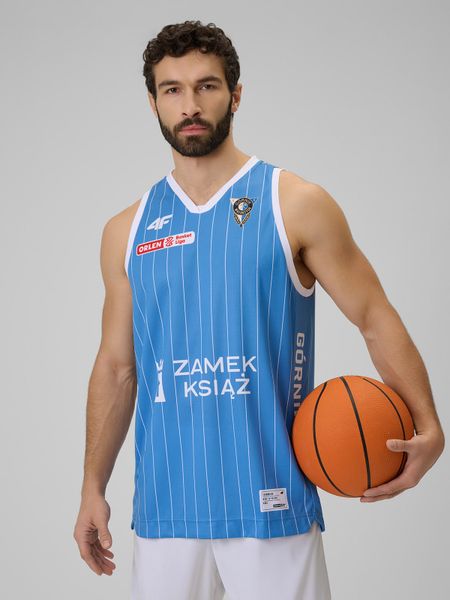 4F Koszulka meczowa replika wyjazdowa z sezonu 2025/26 męska 4F x Górnik Wałbrzych - niebieska 3XL. Niebieskie bezrękawniki 4F, m, bez wzorów, z materiału, bez kołnierzyka, bez ramiączek. Za 219.99 zł.