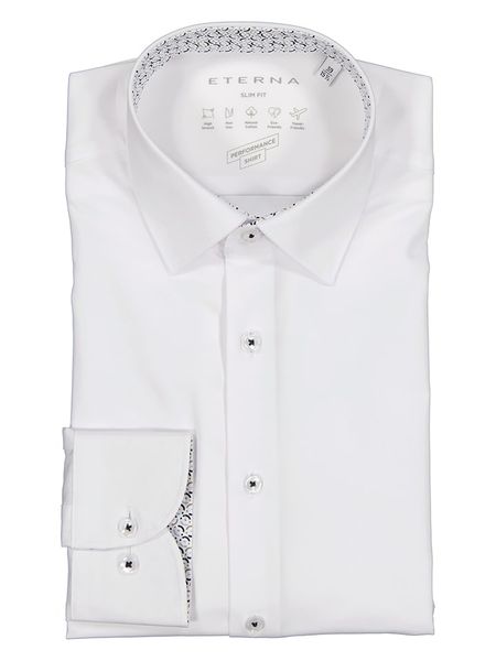 Eterna Koszula - Slim fit - w kolorze białym rozmiar: 43. Białe koszule Eterna, bez wzorów, z materiału, bez kołnierzyka, bez ramiączek. Za 131.43 zł.