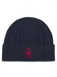 Tommy Hilfiger Czapka Crest AM0AM13828 Granatowy. Niebieskie czapki zimowe Tommy Hilfiger, bez wzorów, z materiału. Za 259.99 zł.