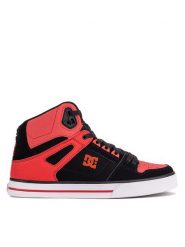 DC Sneakersy PURE HIGH-TOP WC ADYS400043-FWB Czerwony. Czerwone buty sportowe casual DC, bez wzorów, ze skóry, bez zapięcia. Za 339.99 zł.