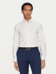 Calvin Klein Koszula K10K114307 Biały Slim Fit. Białe koszule CALVIN KLEIN, m, bez wzorów, z bawełny, bez kołnierzyka, bez ramiączek. Za 259.99 zł.