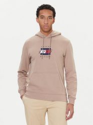 Tommy Hilfiger Bluza Linear Flag MW0MW41332 Beżowy Regular Fit. Brązowe bluzy Tommy Hilfiger, m, bez wzorów, z bawełny, bez kaptura. Za 339.99 zł.