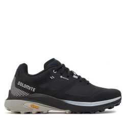 Trekkingi Dolomite. Czarne buty trekkingowe Dolomite, bez wzorów, z gore-texu, bez zapięcia. Za 879.99 zł.