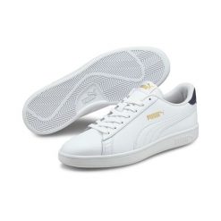 Buty męskie klasyczne Puma SMASH V2 L. Białe buty sportowe casual Puma, bez wzorów, ze skóry, bez zapięcia. W wyprzedaży za 219.00 zł.