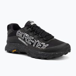 Buty turystyczne męskie Merrell Moab Speed GTX SE. Czarne buty trekkingowe Merrell, bez wzorów, bez zapięcia. Za 659.99 zł.
