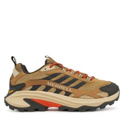 Trekkingi Merrell. Brązowe buty trekkingowe Merrell, bez wzorów, bez zapięcia. Za 489.99 zł.
