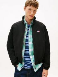 Tommy Jeans Męska kurtka bomber Mężczyźni Bawełna czarny jednolity, XL. Czarne kurtki Tommy Jeans, m, bez wzorów, z bawełny, bez kaptura. Za 749.95 zł.