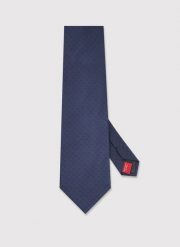 PAKO LORENTE - Jedwabny granatowy krawat z monogramem PL. Niebieskie krawaty i muchy Pako Lorente, bez wzorów, z jedwabiu. Za 149.99 zł.