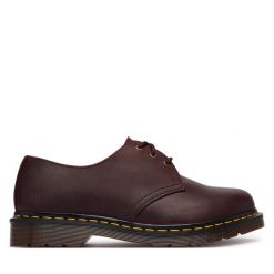 Półbuty Dr. Martens. Czerwone eleganckie półbuty Dr. Martens, bez wzorów, bez obcasa, bez zapięcia. Za 859.99 zł.