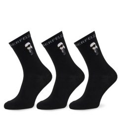 Skarpety długie KARL LAGERFELD. Czarne skarpety KARL LAGERFELD, bez wzorów. Za 129.99 zł.