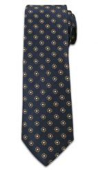 Stylowy Krawat Męski w Groszki i Słoneczka - Chattier, Ciemny Niebieski. Niebieskie krawaty i muchy Chattier, bez wzorów, z tkaniny. Za 49.00 zł.