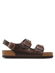 Birkenstock Sandały Milano 34871 Brązowy. Brązowe sandały Birkenstock, ze skóry, bez zapięcia. Za 589.99 zł.