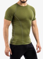 Koszulka termoaktywna męska Sensor Merino Active Tee SS. Zielone bielizna termoaktywna Sensor, na lato, m, bez wzorów, z materiału, bez ramiączek. Za 285.99 zł.