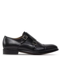 Półbuty Lord Premium. Czarne eleganckie półbuty Lord Premium, bez wzorów, bez obcasa, bez zapięcia. Za 629.99 zł.