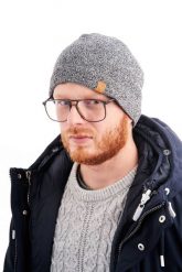 Ciepła czapka męska zimowa z polarem Brødrene cz1 j. szara 9912. Szare czapki zimowe bez wzorów, z polaru. Za 22.46 zł.