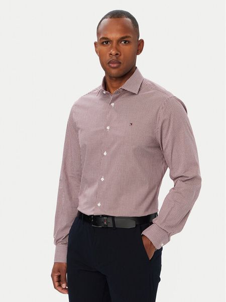 Tommy Hilfiger Koszula Gingham MW0MW42931 Czerwony ciemny Regular Fit. Czerwone koszule Tommy Hilfiger, m, bez wzorów, z bawełny, bez kołnierzyka, bez ramiączek. Za 296.99 zł.
