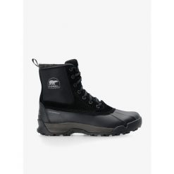 Buty zimowe męskie Sorel Buxton Lite Boot WP. Czarne buty trekkingowe Sorel, na zimę, bez wzorów, bez zapięcia. Za 496.99 zł.