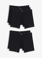 Bokserki midi o dopasowanym fasonie z bawełną (5 par). Czarne bokserki bonprix, m, bez wzorów, z bawełny. Za 114.95 zł.