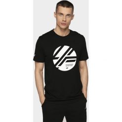 T-shirt męski TSM201 - głęboka czerń. T-shirty 4F, m, bez wzorów, bez kołnierzyka, bez ramiączek. Za 49.99 zł.