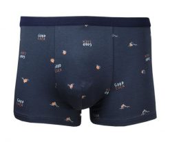 Bokserki Obcisłe, Granatowe, Good Luck, Powodzenia, Bawełniane, Majtki z Elastanem -ALTIES. Niebieskie bokserki Alties, l, bez wzorów, z bawełny. Za 35.00 zł.