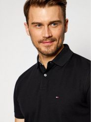 Tommy Hilfiger Polo 1985 MW0MW17770 Czarny Regular Fit. Czarne koszulki polo Tommy Hilfiger, m, bez wzorów, z bawełny, bez kołnierzyka, bez ramiączek. Za 249.99 zł.