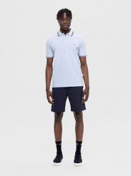 Selected Homme Polo 16087840 Błękitny Regular Fit. Niebieskie koszulki polo Selected Homme, m, bez wzorów, z bawełny, bez kołnierzyka, bez ramiączek. Za 89.99 zł.