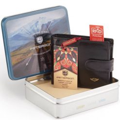 Skórzany portfel męski Peterson PTN 304Z 2-1-1 czarny. Czarne portfele Peterson, bez wzorów, ze skóry. Za 129.99 zł.