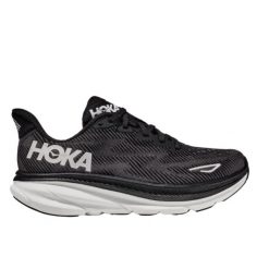 Hoka One One Clifton 9 Black White. Czarne buty do biegania HOKA, bez wzorów, z meshu, bez zapięcia, do biegania. W wyprzedaży za 822.12 zł.