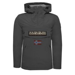 Kurtka wodoodporna z 2 kieszeniami Napapijri Rainforest. Szare kurtki Napapijri, bez wzorów, bez kaptura. W wyprzedaży za 718.00 zł.