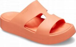 Klapki Dla Dorosłych Crocs Getaway Platform H-strap. Brązowe klapki Crocs, z materiału. Za 119.99 zł.