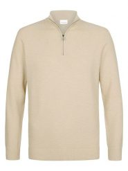 PROFUOMO Sweter w kolorze kremowym rozmiar: L. Brązowe swetry nierozpinane PROFUOMO, l, bez wzorów, z bawełny, bez kołnierzyka, bez ramiączek. Za 169.95 zł.