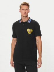 Versace Jeans Couture Polo 76GAGT11 Czarny Regular Fit. Czarne koszulki polo Versace Jeans Couture, m, bez wzorów, z bawełny, bez kołnierzyka, bez ramiączek. Za 869.99 zł.