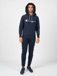 Bluza trekking męska. Niebieskie bluzy z kapturem Champion, m, z aplikacjami, z bawełny, z kapturem. Za 219.00 zł.
