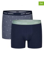 Happy Shorts Bokserki (2 pary) w kolorze granatowym rozmiar: XL. Niebieskie bokserki Happy Shorts, xl, bez wzorów. Za 52.42 zł.