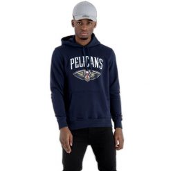 Bluza z kapturem New Orleans Pelicans NBA. Niebieskie bluzy z kapturem New Era, m, bez wzorów, z kapturem. W wyprzedaży za 165.00 zł.