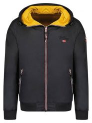 Geographical Norway Dwustronna kurtka przejściowa "Arrivial" w kolorze czarno-żółtym rozmiar: XXL. Czarne kurtki Geographical Norway, xxl, bez wzorów, bez kaptura. Za 168.06 zł.