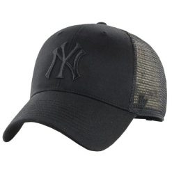 Czapka z daszkiem dla dorosłych MLB New York Yankees Branson Cap. Czarne czapki z daszkiem 47 Brand, bez wzorów, z bawełny. Za 79.99 zł.