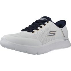 Buty SKECHERS SLIP-INS GO WALK FLEX NETRO Biały. Białe buty trekkingowe Skechers, bez wzorów, z tkaniny, bez zapięcia. Za 385.99 zł.