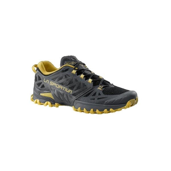 Buty do biegania trail La Sportiva Bushido III czarne. Czarne buty do biegania La Sportiva, bez wzorów, z materiału, bez zapięcia, do biegania. Za 741.80 zł.