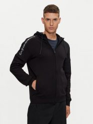 EA7 Emporio Armani Bluza 6DPM12 PJOGZ 1200 Czarny Regular Fit. Czarne bluzy EA7 Emporio Armani, l, bez wzorów, z bawełny, bez kaptura. Za 569.99 zł.