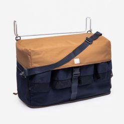 Torba stajenna granatowo-brązowa. Brązowe torby na ramię FOUGANZA, bez wzorów, z materiału, na ramię, duże, bez dodatków. Za 249.99 zł.