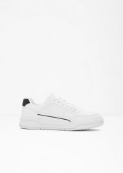 Sneakersy. Białe buty sportowe casual bonprix, bez wzorów, bez zapięcia. Za 127.99 zł.