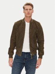 SCHOTT N.Y.C. Kurtka skórzana LC300 Khaki Regular Fit. Brązowe kurtki SCHOTT N.Y.C., m, bez wzorów, ze skóry, bez kaptura. Za 1,449.00 zł.