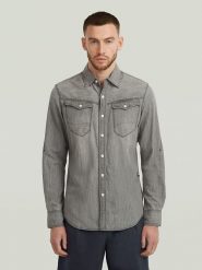 G-Star Koszula dżinsowa w kolorze szarym rozmiar: S. Szare koszule G-Star, s, bez wzorów, z bawełny, bez kołnierzyka, bez ramiączek. Za 221.67 zł.